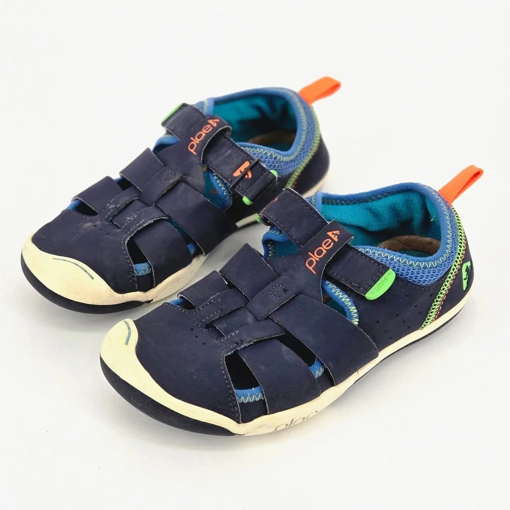 Plae Kids Sam 2.0 Navy Blue Water Friendly Outdoor Sports Sandals Shoes Size 2